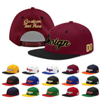 Custom Crimson Black White Orange 3D Puff Embroidery Flat Embroidery Casual Sport Baseball Cap