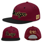 Custom Crimson Black White Orange 3D Puff Embroidery Flat Embroidery Casual Sport Baseball Cap