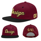 Custom Crimson Black White Orange 3D Puff Embroidery Flat Embroidery Casual Sport Baseball Cap
