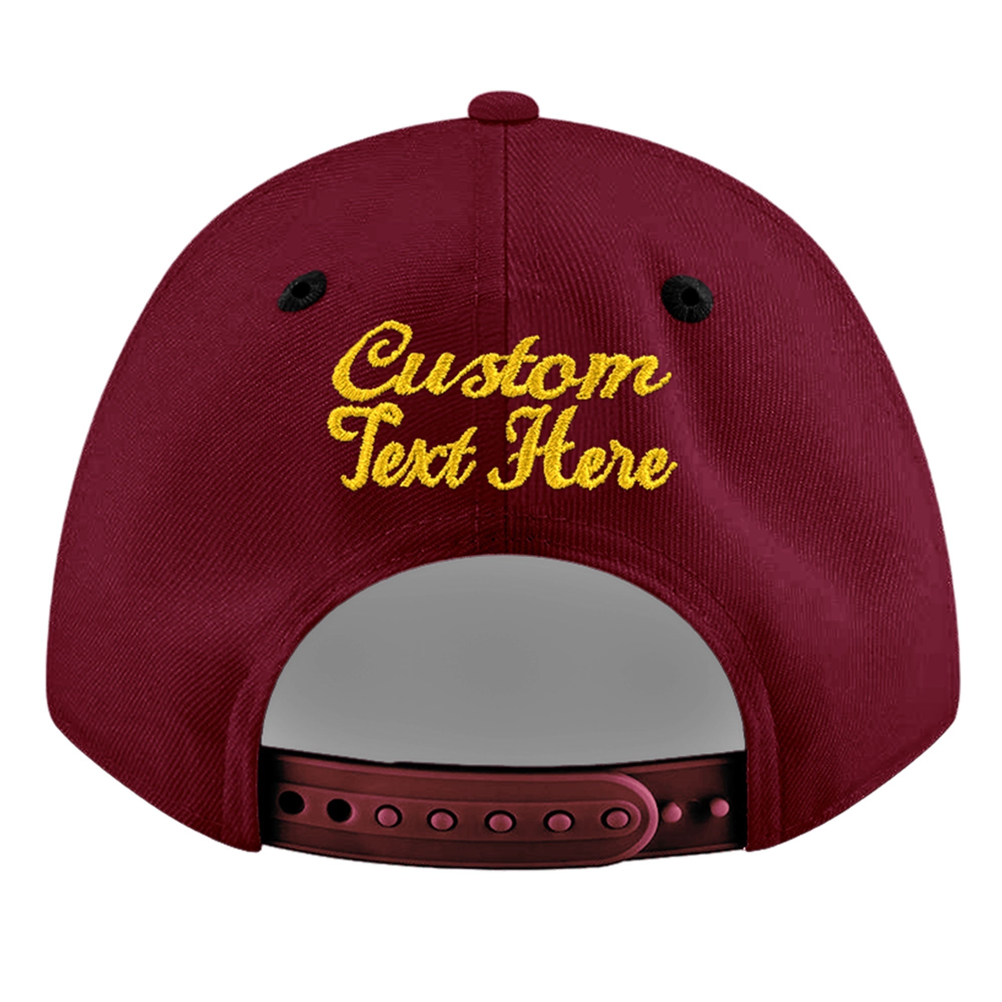Custom Crimson Black 3D Puff Embroidery Flat Embroidery Casual Sport Baseball Cap
