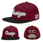 Custom Crimson Black 3D Puff Embroidery Flat Embroidery Casual Sport Baseball Cap