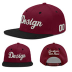 Custom Crimson Black 3D Puff Embroidery Flat Embroidery Casual Sport Baseball Cap