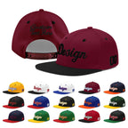 Custom Crimson Black 3D Puff Embroidery Flat Embroidery Casual Sport Baseball Cap
