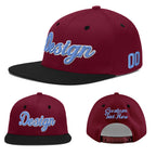Custom Crimson Black 3D Puff Embroidery Flat Embroidery Casual Sport Baseball Cap