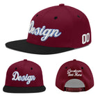 Custom Crimson Black 3D Puff Embroidery Flat Embroidery Casual Sport Baseball Cap