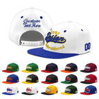 Custom White Royal Blue 3D Puff Embroidery Flat Embroidery Casual Sport Baseball Cap