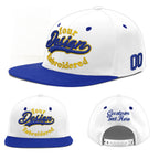 Custom White Royal Blue 3D Puff Embroidery Flat Embroidery Casual Sport Baseball Cap