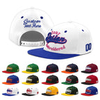 Custom White Royal Blue 3D Puff Embroidery Flat Embroidery Casual Sport Baseball Cap