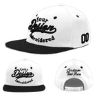 Custom White Black 3D Puff Embroidery Flat Embroidery Casual Sport Baseball Cap