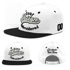 Custom White Black 3D Puff Embroidery Flat Embroidery Casual Sport Baseball Cap