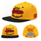 Custom Gold Black 3D Puff Embroidery Flat Embroidery Casual Sport Baseball Cap