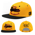 Custom Gold Black 3D Puff Embroidery Flat Embroidery Casual Sport Baseball Cap