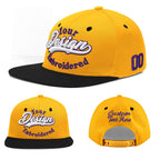 Custom Gold Black 3D Puff Embroidery Flat Embroidery Casual Sport Baseball Cap