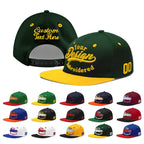 Custom Green Gold 3D Puff Embroidery Flat Embroidery Casual Sport Baseball Cap