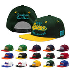 Custom Green Gold 3D Puff Embroidery Flat Embroidery Casual Sport Baseball Cap