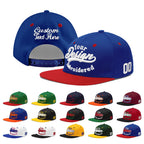Custom Royal Blue Red 3D Puff Embroidery Flat Embroidery Casual Sport Baseball Cap