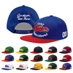 Custom Royal Blue Red 3D Puff Embroidery Flat Embroidery Casual Sport Baseball Cap