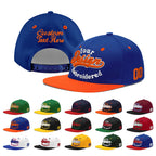 Custom Royal Blue Orange 3D Puff Embroidery Flat Embroidery Casual Sport Baseball Cap