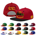 Custom Red Black 3D Puff Embroidery Flat Embroidery Casual Sport Baseball Cap