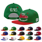 Custom Kelly Green Red 3D Puff Embroidery Flat Embroidery Casual Sport Baseball Cap