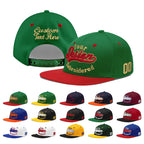 Custom Kelly Green Red 3D Puff Embroidery Flat Embroidery Casual Sport Baseball Cap