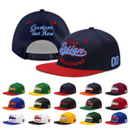 Custom Navy Red 3D Puff Embroidery Flat Embroidery Casual Sport Baseball Cap