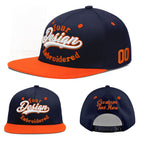 Custom Navy Navy Orange 3D Puff Embroidery Flat Embroidery Casual Sport Baseball Cap
