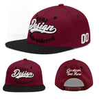 Custom Crimson Black White Orange 3D Puff Embroidery Flat Embroidery Casual Sport Baseball Cap