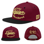 Custom Crimson Black White Orange 3D Puff Embroidery Flat Embroidery Casual Sport Baseball Cap