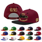 Custom Crimson Black White Orange 3D Puff Embroidery Flat Embroidery Casual Sport Baseball Cap