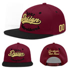 Custom Crimson Black White Orange 3D Puff Embroidery Flat Embroidery Casual Sport Baseball Cap