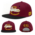 Custom Crimson Black 3D Puff Embroidery Flat Embroidery Casual Sport Baseball Cap