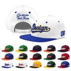 Custom White Royal Blue 3D Puff Embroidery Flat Embroidery Casual Sport Baseball Cap