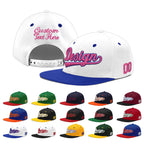 Custom White Royal Blue 3D Puff Embroidery Flat Embroidery Casual Sport Baseball Cap