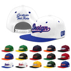 Custom White Royal Blue 3D Puff Embroidery Flat Embroidery Casual Sport Baseball Cap