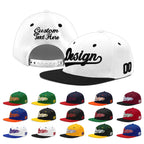 Custom White Black 3D Puff Embroidery Flat Embroidery Casual Sport Baseball Cap
