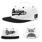 Custom White Black 3D Puff Embroidery Flat Embroidery Casual Sport Baseball Cap