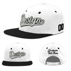 Custom White Black 3D Puff Embroidery Flat Embroidery Casual Sport Baseball Cap