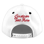 Custom White Black 3D Puff Embroidery Flat Embroidery Casual Sport Baseball Cap