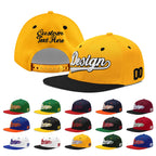 Custom Gold Black 3D Puff Embroidery Flat Embroidery Casual Sport Baseball Cap