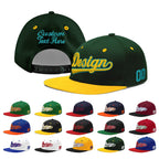 Custom Green Gold 3D Puff Embroidery Flat Embroidery Casual Sport Baseball Cap