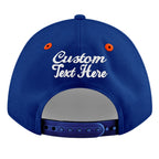 Custom Royal Blue Orange 3D Puff Embroidery Flat Embroidery Casual Sport Baseball Cap