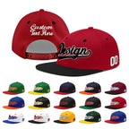 Custom Red Black 3D Puff Embroidery Flat Embroidery Casual Sport Baseball Cap