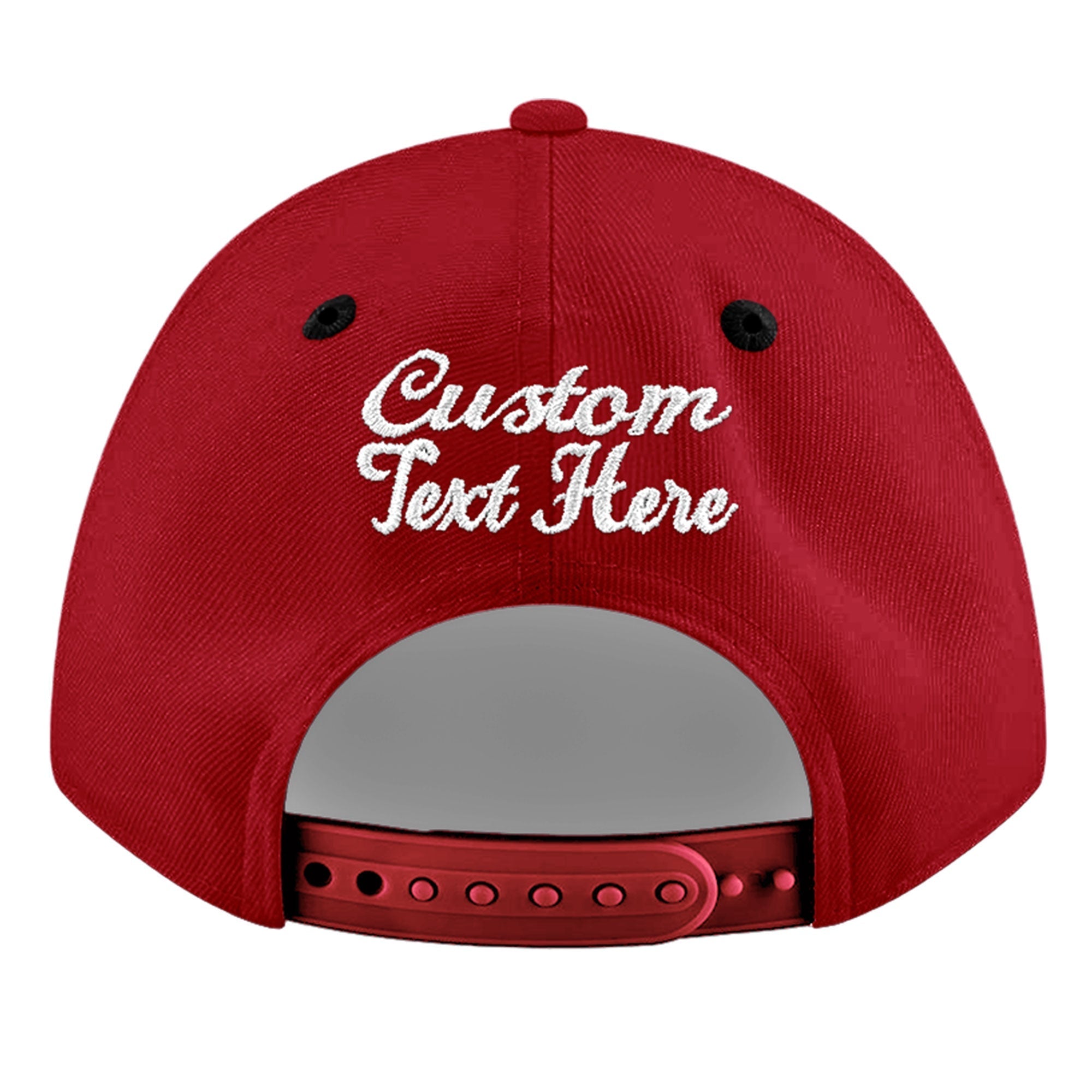 Custom Red Black 3D Puff Embroidery Flat Embroidery Casual Sport Baseball Cap