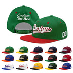 Custom Kelly Green Red 3D Puff Embroidery Flat Embroidery Casual Sport Baseball Cap