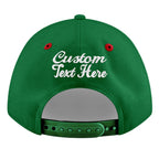 Custom Kelly Green Red 3D Puff Embroidery Flat Embroidery Casual Sport Baseball Cap
