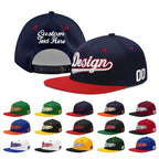 Custom Navy Red 3D Puff Embroidery Flat Embroidery Casual Sport Baseball Cap