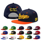 Custom Navy Navy Orange 3D Puff Embroidery Flat Embroidery Casual Sport Baseball Cap