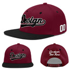 Custom Crimson Black White Orange 3D Puff Embroidery Flat Embroidery Casual Sport Baseball Cap