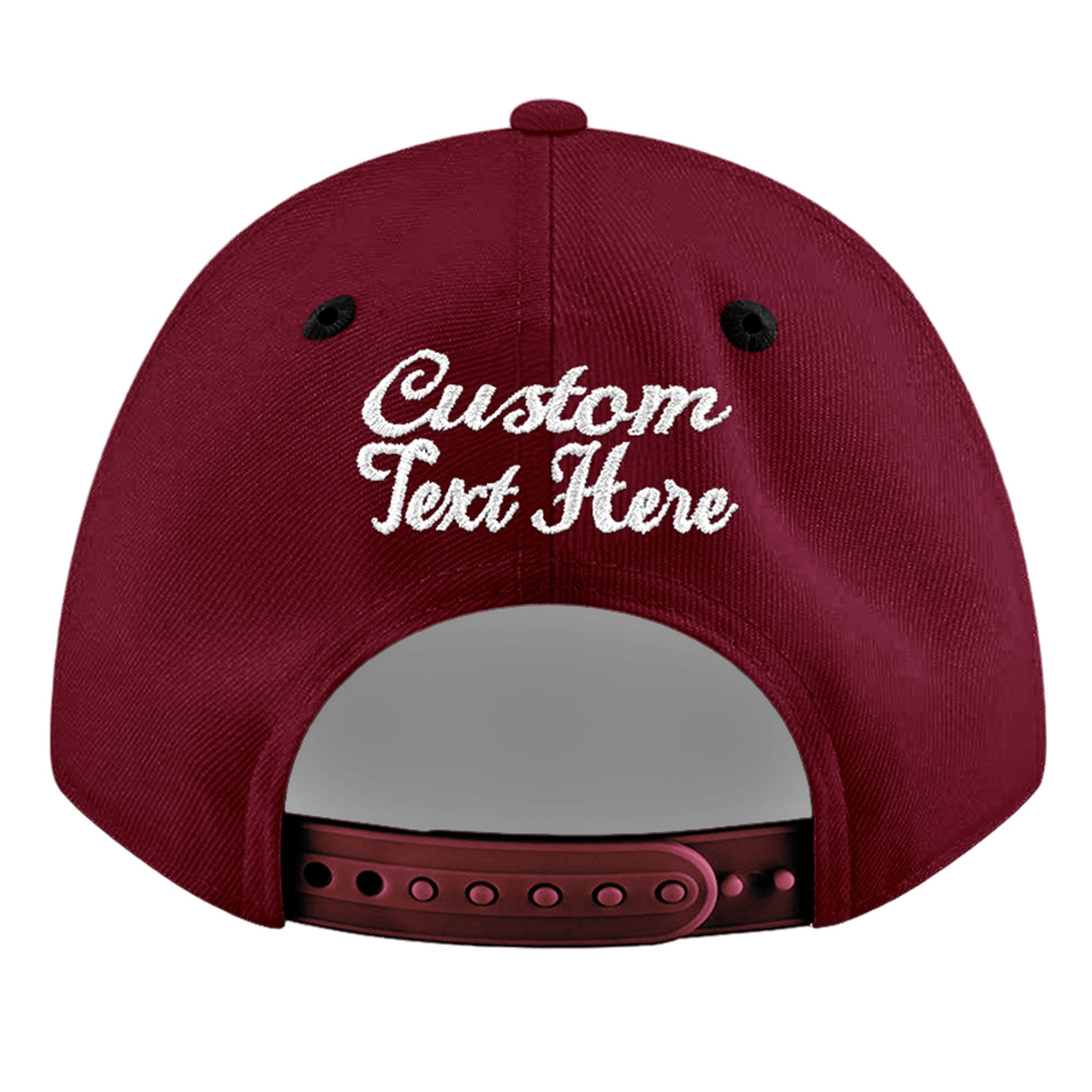 Custom Crimson Black White Orange 3D Puff Embroidery Flat Embroidery Casual Sport Baseball Cap